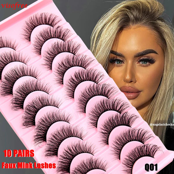 3/5/10 Pairs Eyelashes Natural Long 3D Mink Lashes Fluffy Volume