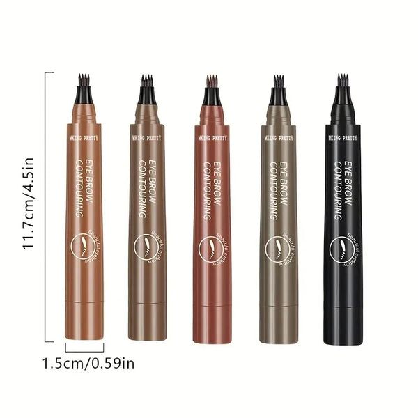 IN Stock Waterproof Microblading Tatto Eyebrow Liquid Ink Makeup Fine Sketch 4 Fork Eyebrow Pen Waterproof Tattoo Eye Brow