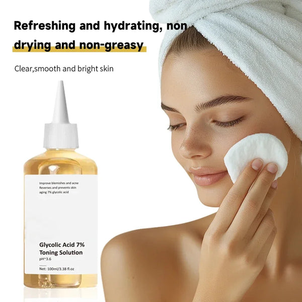 ENVISHA 100ML Glycolic Acid 7% Toning Solution Face Skin Care To Remove Acne And Moisturizing Skin Rejuvenating Deep Hydration